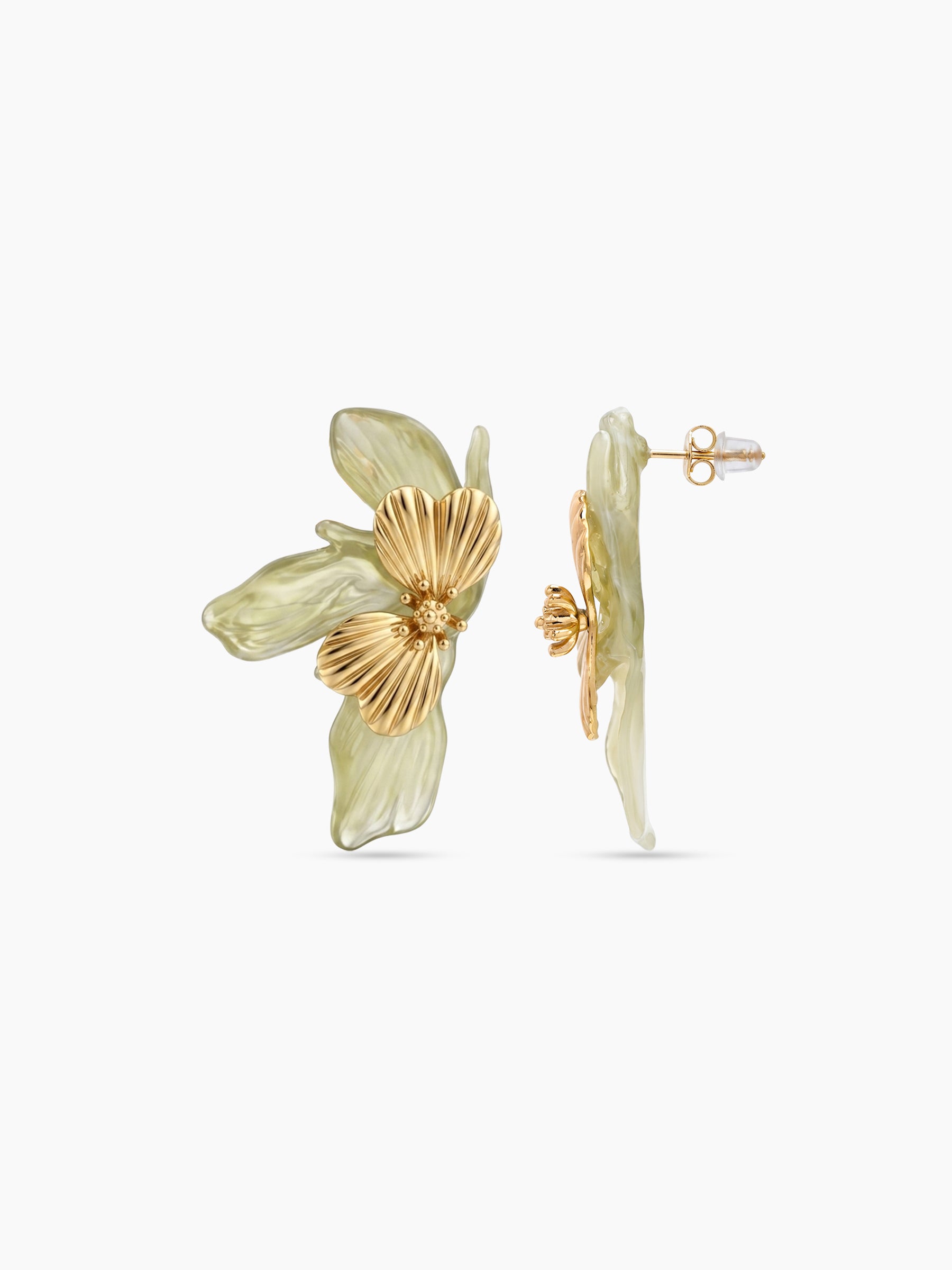 Florielle Floral 18K Gold Plated Women's Stud Earrings