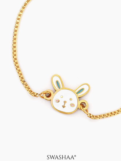 Fluffy Bunny Rabbit 18K Gold Plated Kid's Loose Bracelet