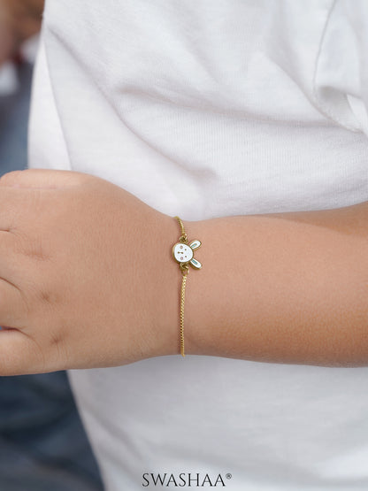Fluffy Bunny Rabbit 18K Gold Plated Kid's Loose Bracelet
