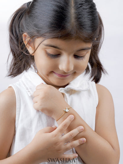 Fluffy Bunny Rabbit 18K Gold Plated Kid's Loose Bracelet