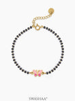 Fluffy Pink Butterfly 18K Gold Plated Kid's Nazariya Bracelet