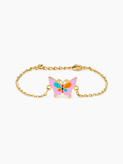 Flurty Butterfly 18K Gold Plated Kid's Loose Bracelet