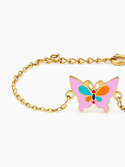 Flurty Butterfly 18K Gold Plated Kid's Loose Bracelet