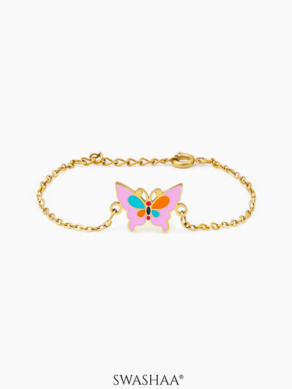 Flurty Butterfly 18K Gold Plated Kid's Loose Bracelet