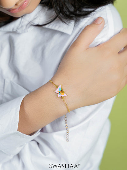 Flurty Butterfly 18K Gold Plated Kid's Loose Bracelet