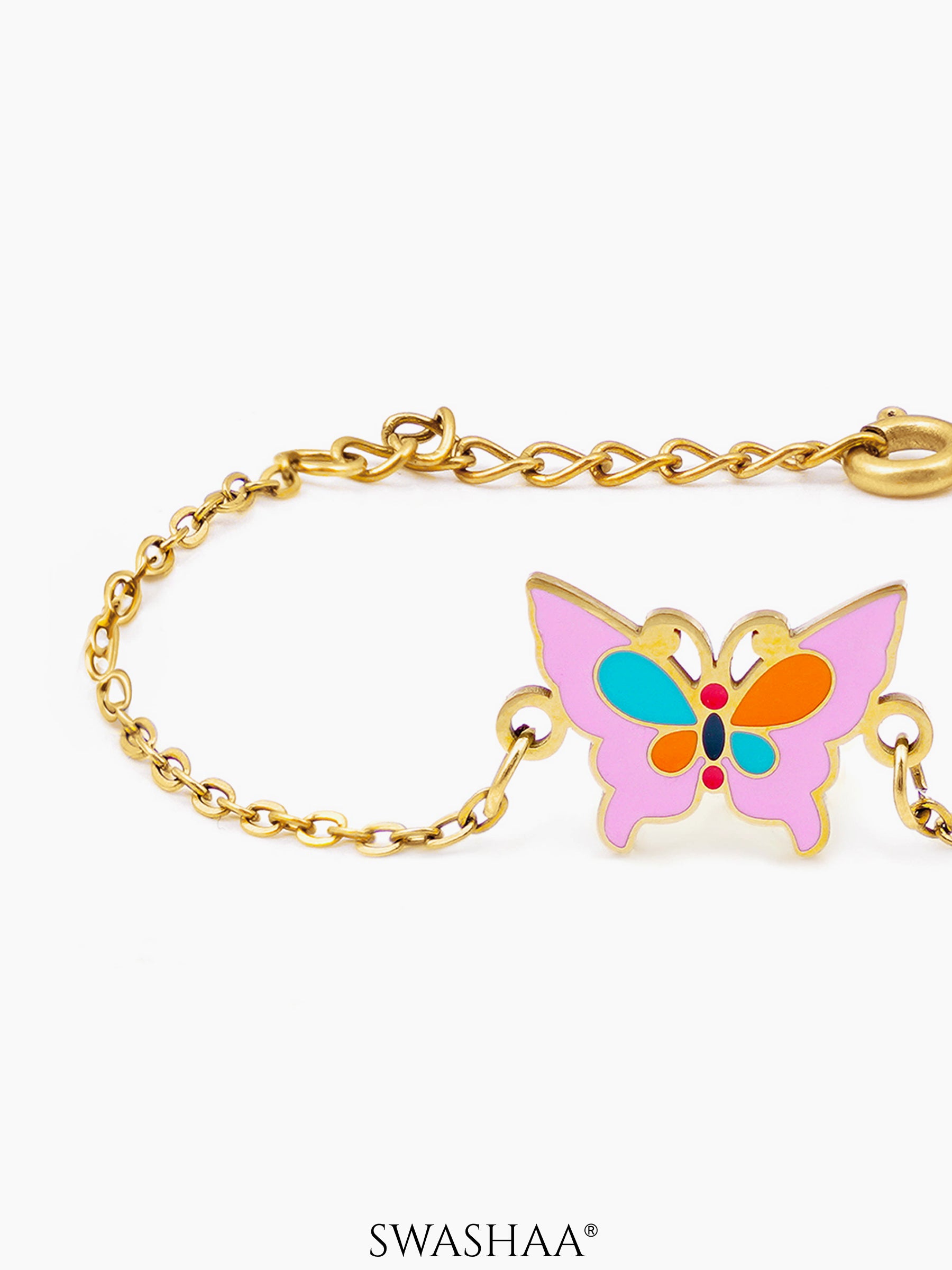 Flurty Butterfly 18K Gold Plated Kid's Loose Bracelet