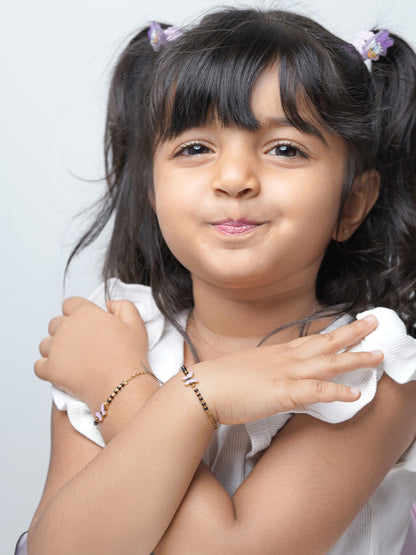 Flutter Grace Butterfly Charm 18K Gold Plated Kid's Nazariya Loose Bracelet