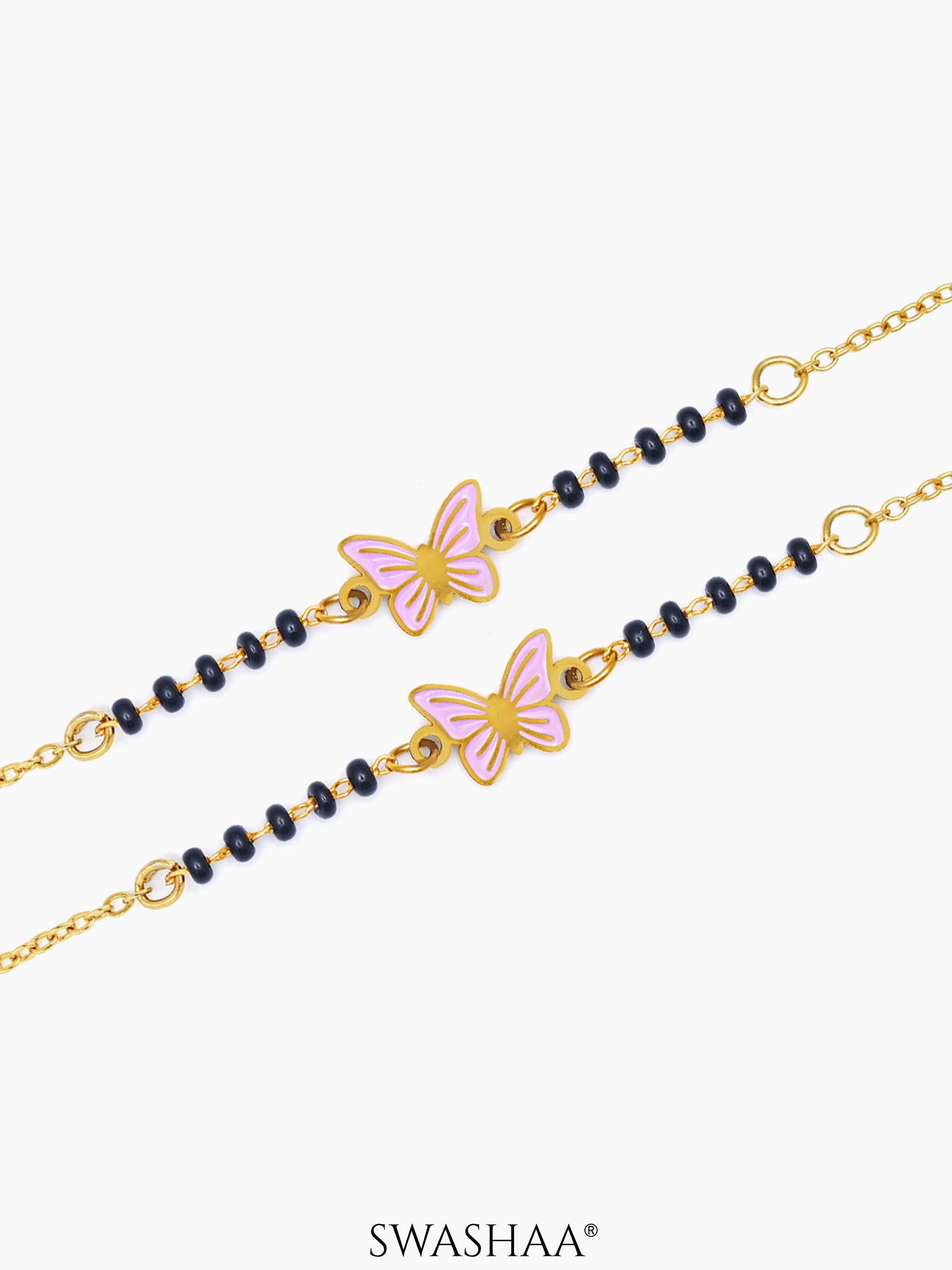 Flutter Grace Butterfly Charm 18K Gold Plated Kid's Nazariya Loose Bracelet