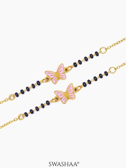 Flutter Grace Butterfly Charm 18K Gold Plated Kid's Nazariya Loose Bracelet