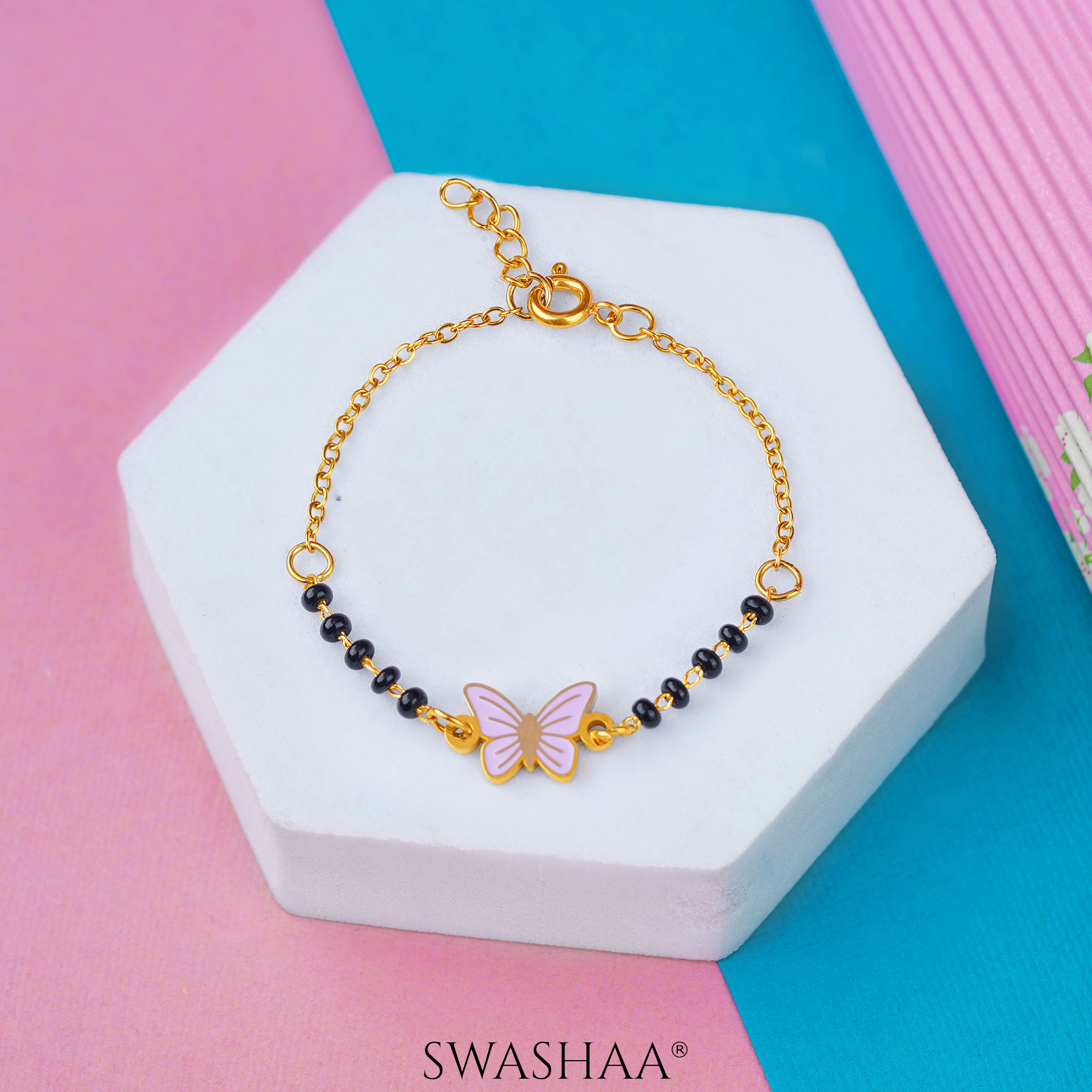 Flutter Grace Butterfly 18K Gold Plated Kid's Nazariya Bracelet
