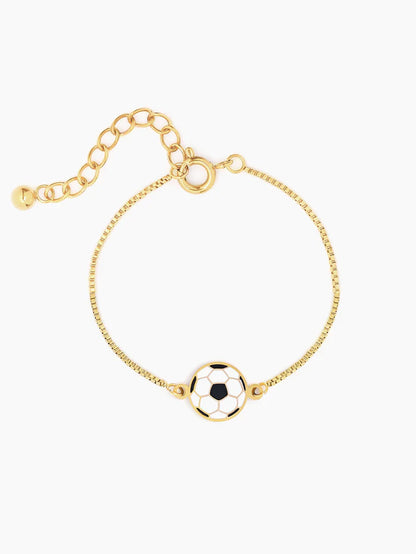 Football Charm 18K Gold Plated Kid's Loose Bracelet