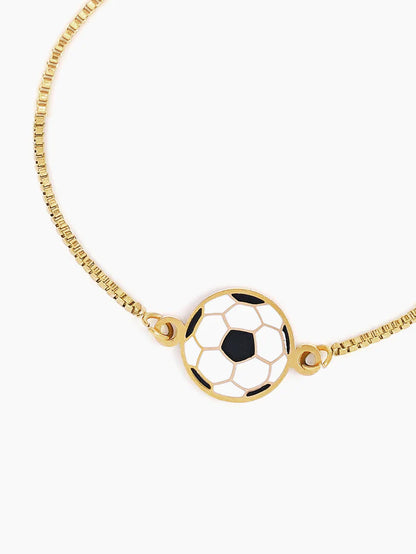 Football Charm 18K Gold Plated Kid's Loose Bracelet