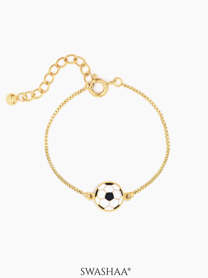 Football Charm 18K Gold Plated Kid's Loose Bracelet