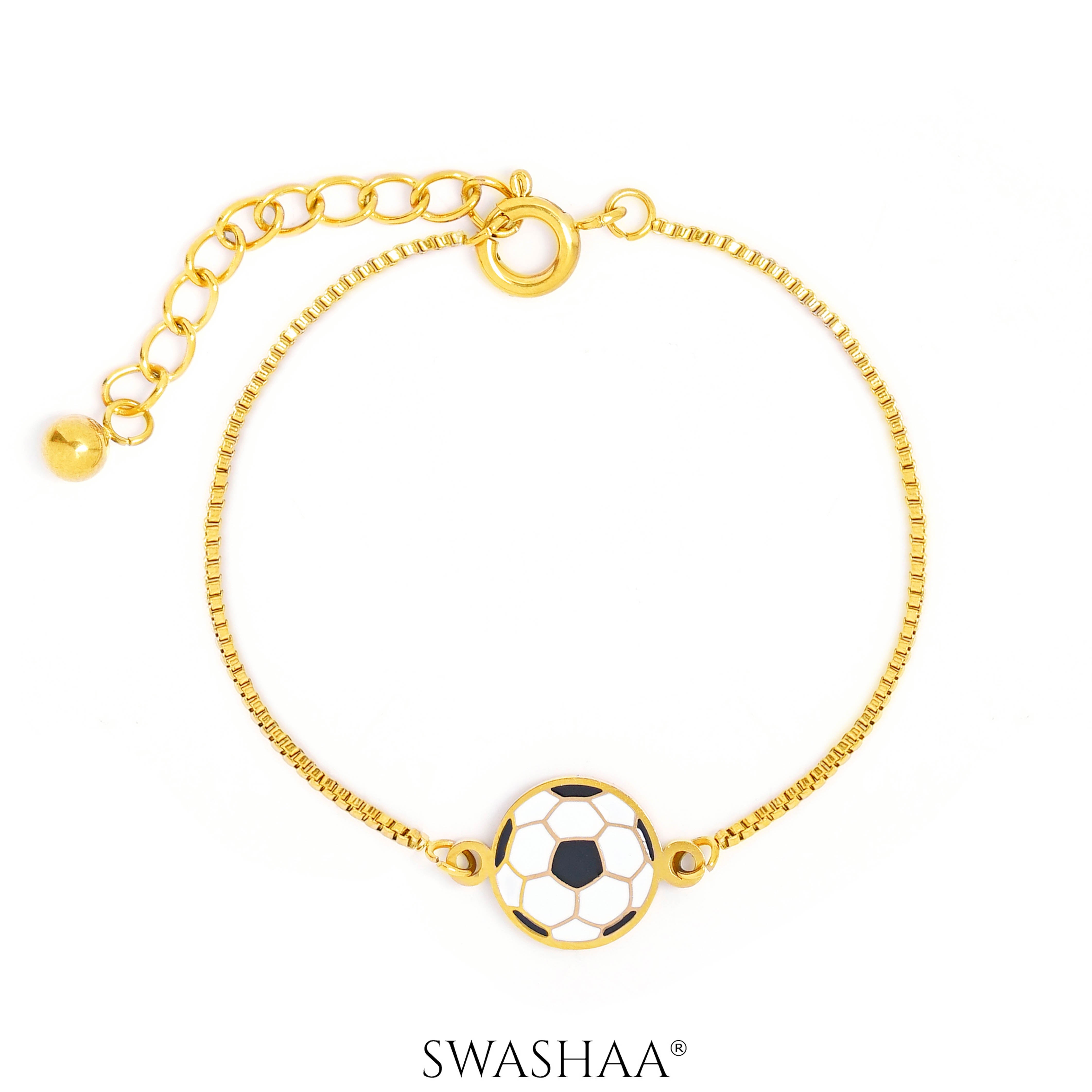 Football Charm 18K Gold Plated Kid's Bracelet