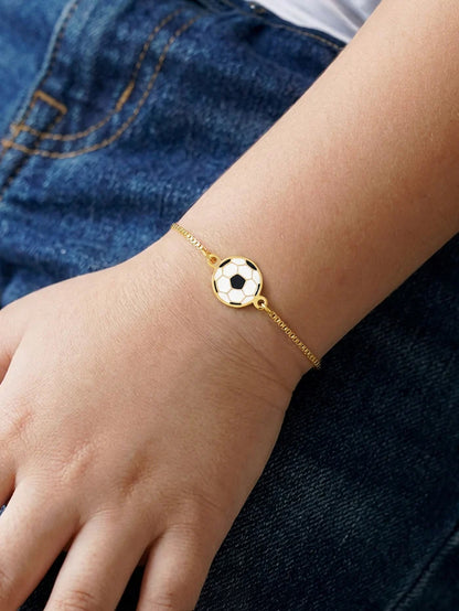 Football Charm 18K Gold Plated Kid's Loose Bracelet