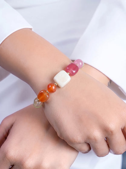 Freesia Multicolor Stone Women's Beaded Loose Bracelet