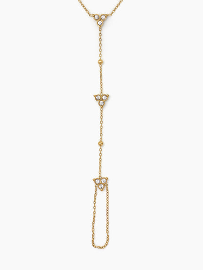 Freya Diamond Floral Bead 18K Gold Plated Women's Ring Bracelet