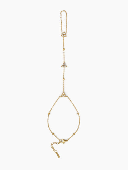 Freya Diamond Floral Bead 18K Gold Plated Women's Ring Bracelet