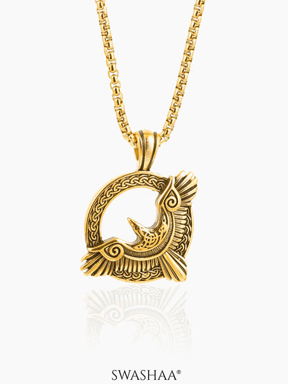 Froro Eagle 18K Gold Plated Men's Chain Pendant