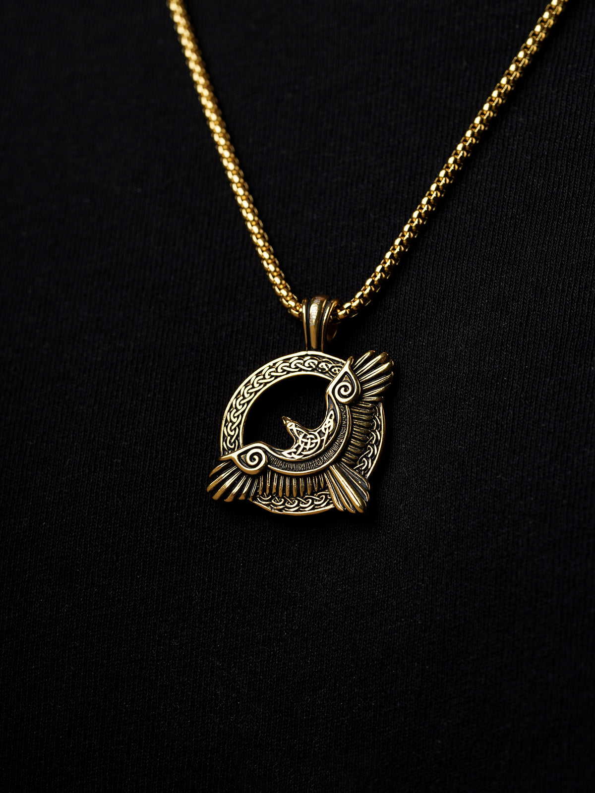 Froro Eagle 18K Gold Plated Men's Chain Pendant