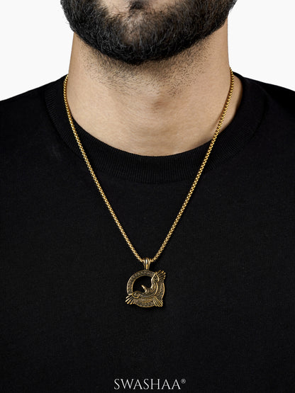 Froro Eagle 18K Gold Plated Men's Chain Pendant
