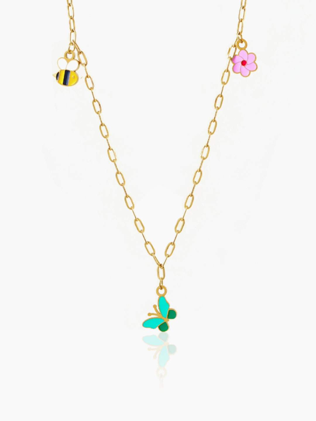 Fury & Flower Charms 18K Gold Plated Kid's Necklace