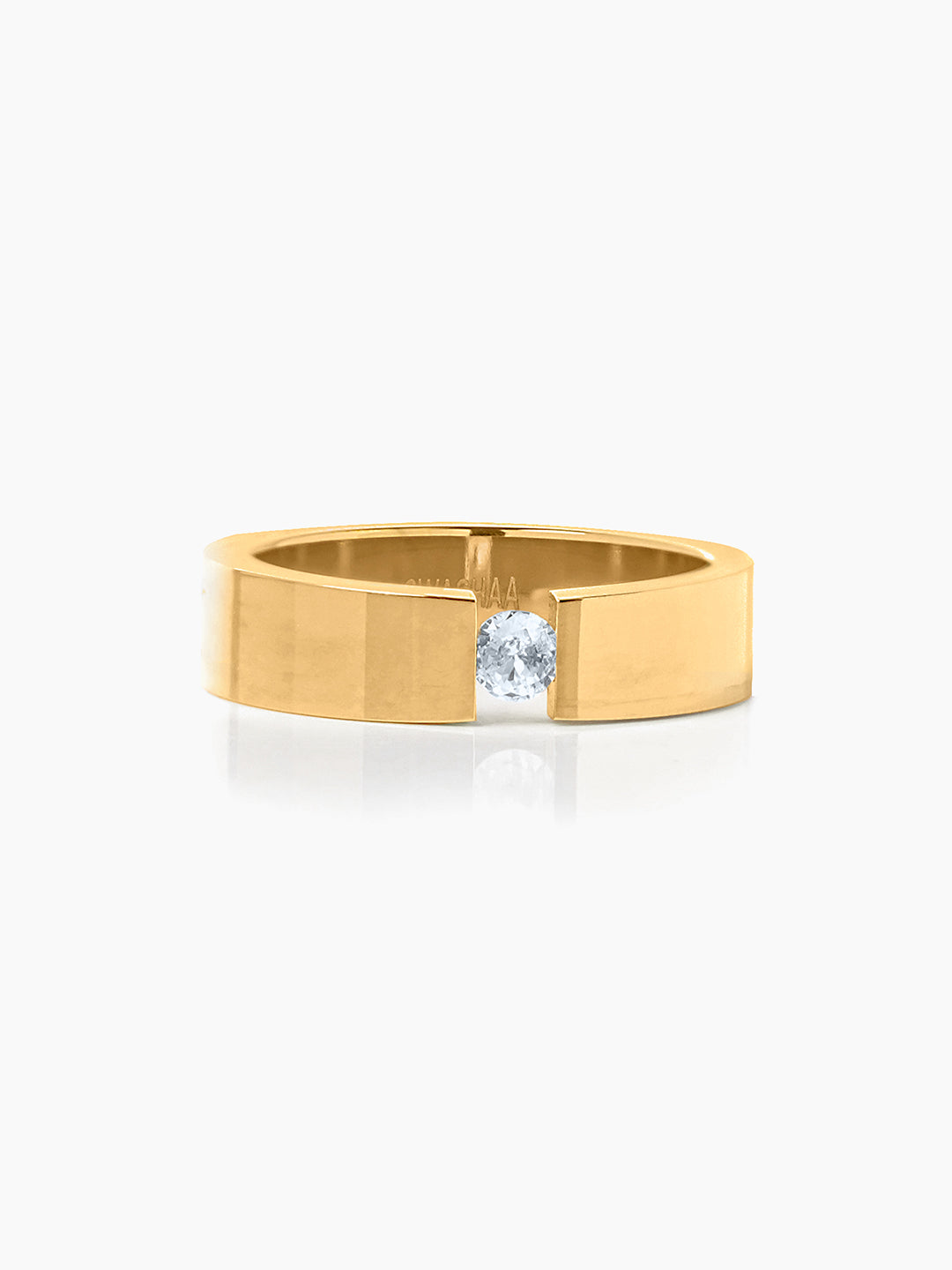 Gaios Crystal 18K Gold Plated Band Men's Ring