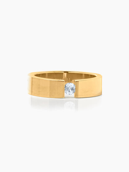 Gaios Crystal 18K Gold Plated Band Men's Ring