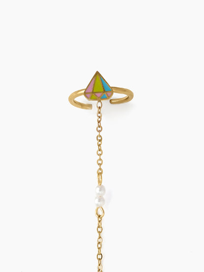 Gemmy Charms 18K Gold Plated Kid's Ring Bracelet