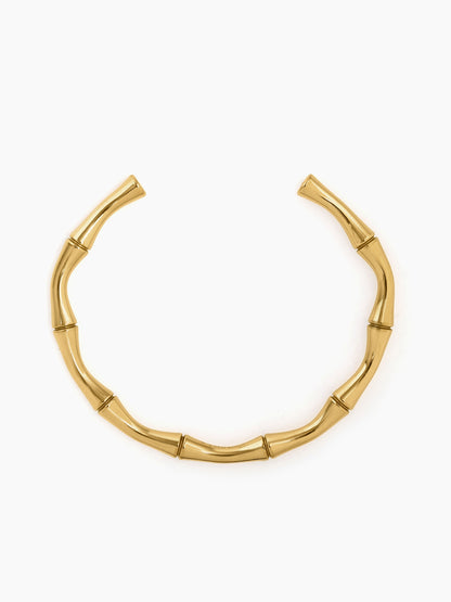 Gianella Bamboo Link 18K Gold Plated Cuff Bracelet
