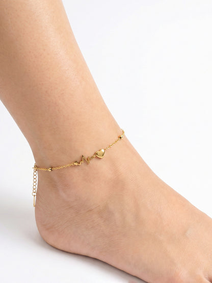 Gilmore Heartsbeats Charms 18K Gold Plated Women's Anklet