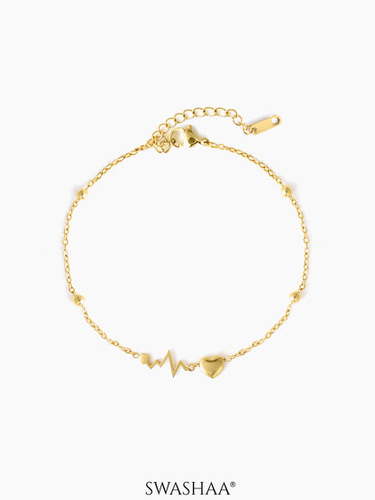 Gilmore Heartsbeats Charms 18K Gold Plated Women's Anklet