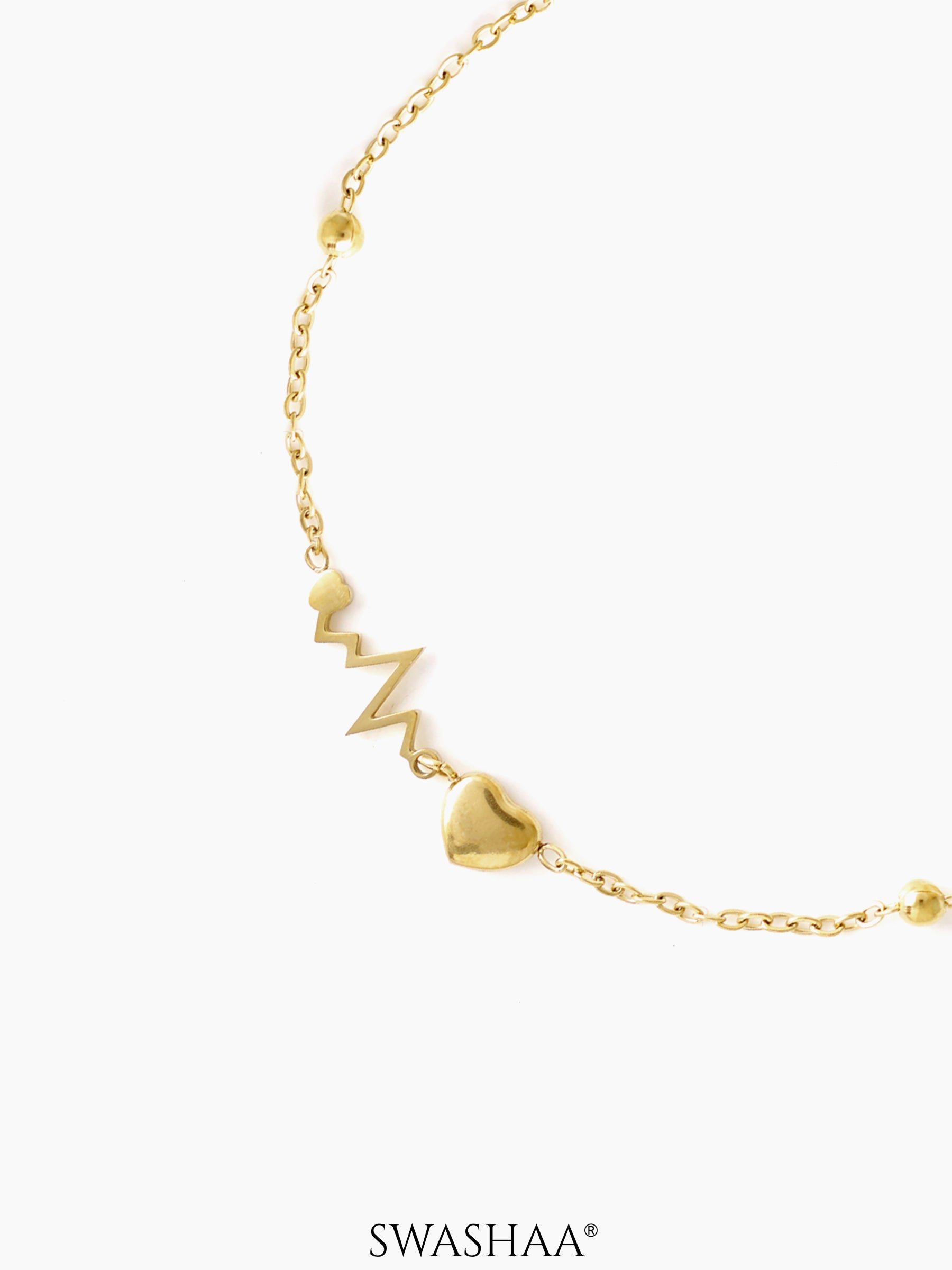 Gilmore Heartsbeats Charms 18K Gold Plated Women's Anklet