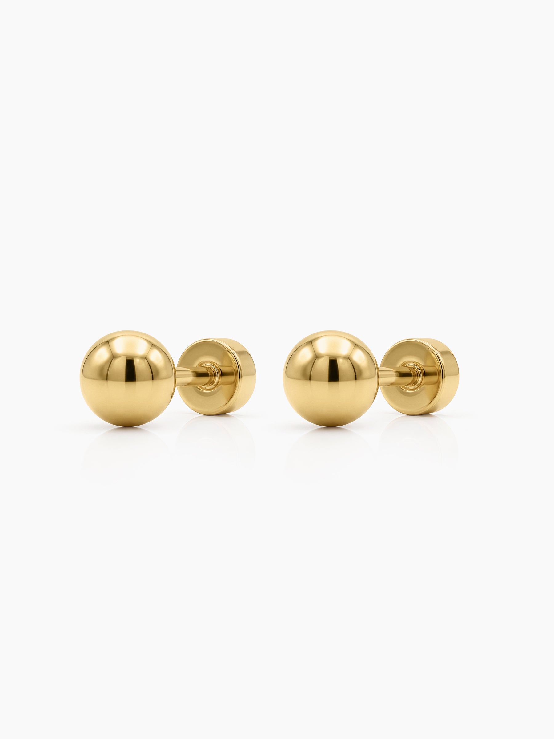 Glimmy Round Ball 18K Gold Plated Kid's Stud Earrings