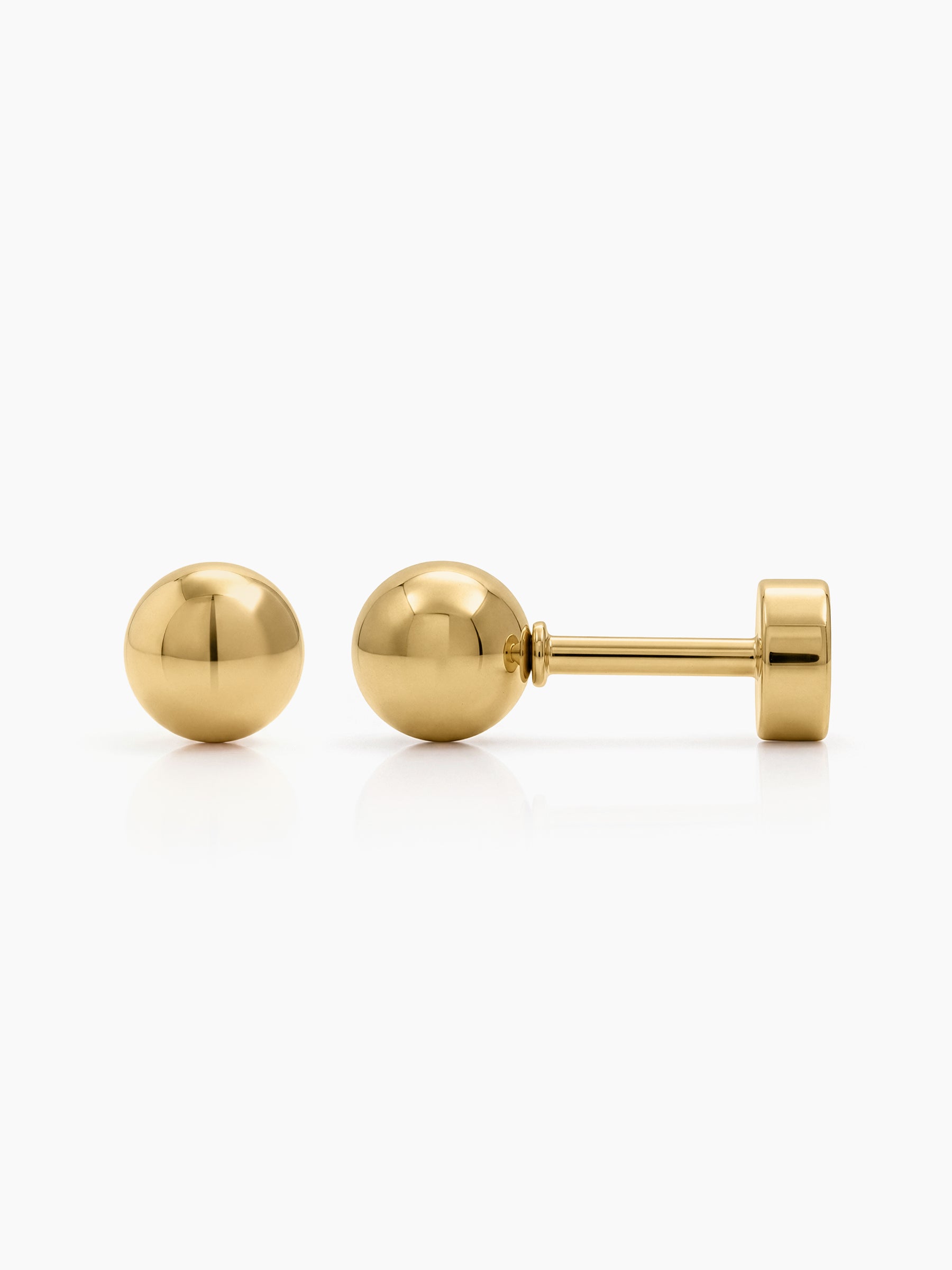 Glimmy Round Ball 18K Gold Plated Kid's Stud Earrings