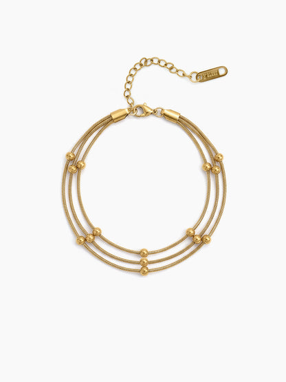 Gloria Layered 18K Gold Plated Women's Chain Bracelet