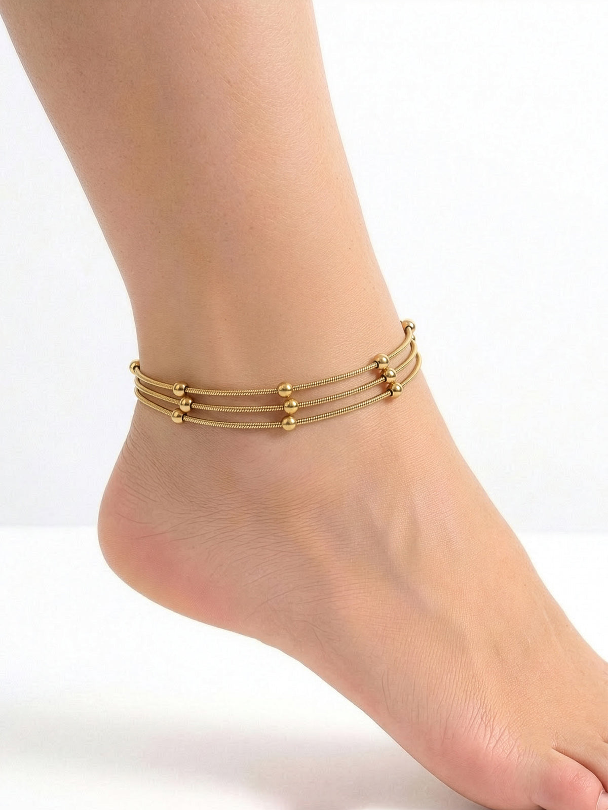 Gloria Layered 18K Gold Plated Women's Anklet