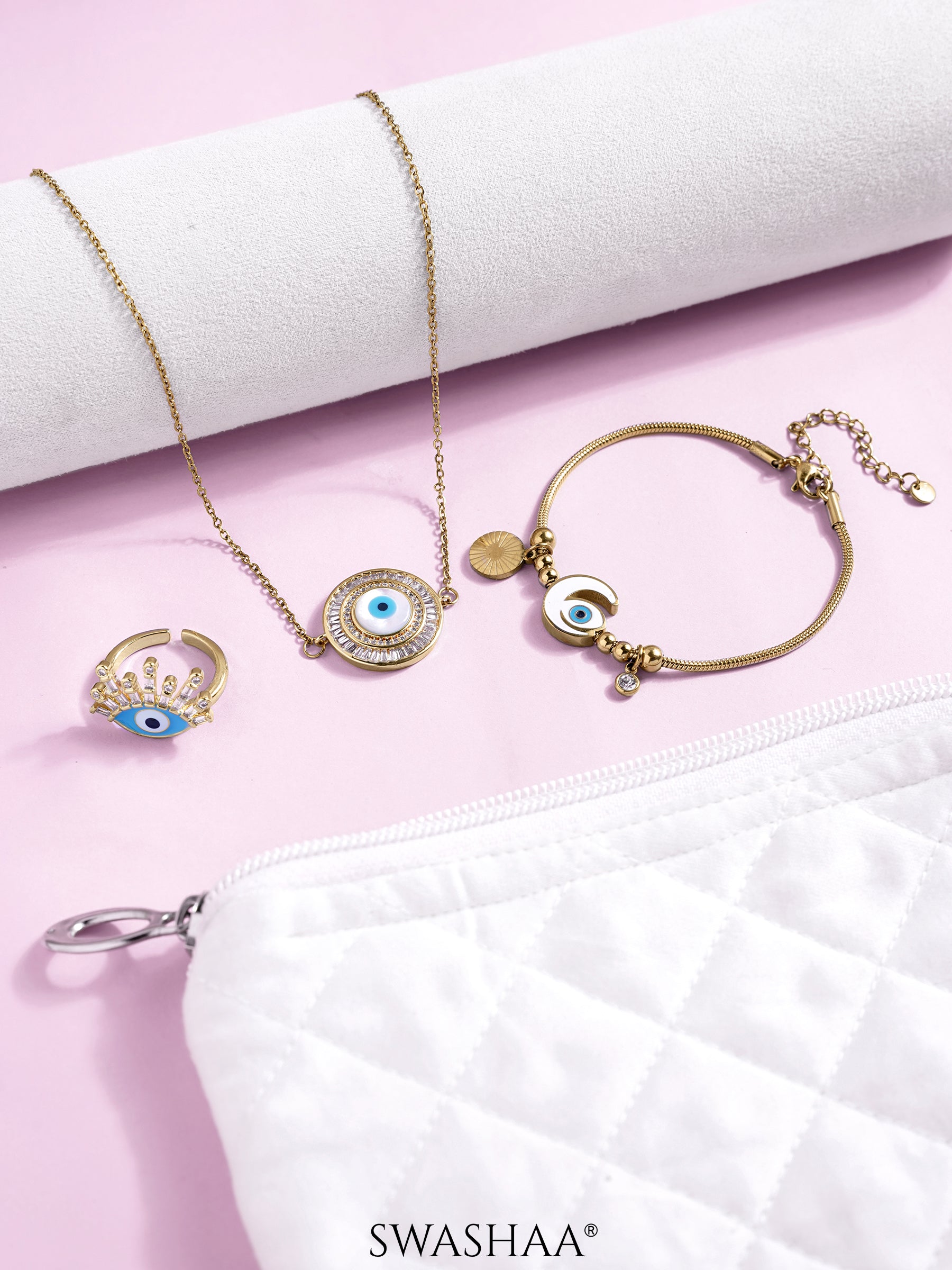 Golden Evil Eye Glow Women's Set - Swashaa