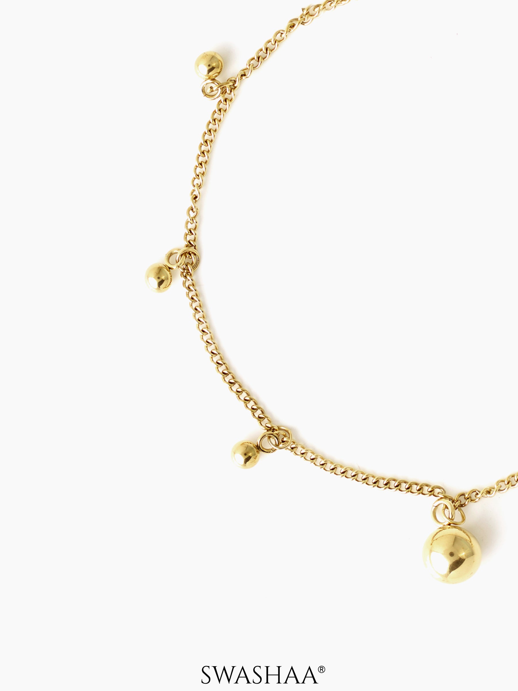 Hail Beads Charms 18K Gold Plated Women's Anklet