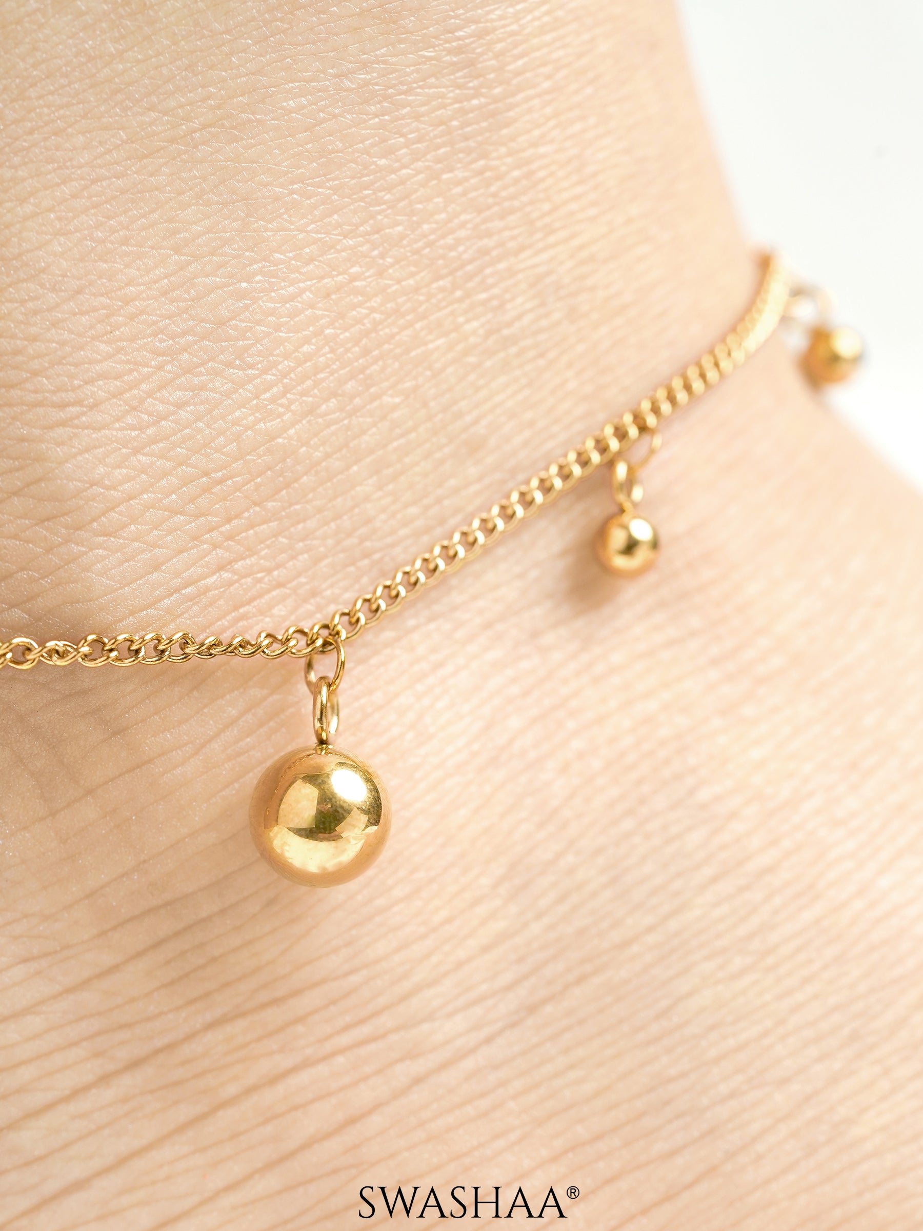 Hail Beads Charms 18K Gold Plated Women's Anklet