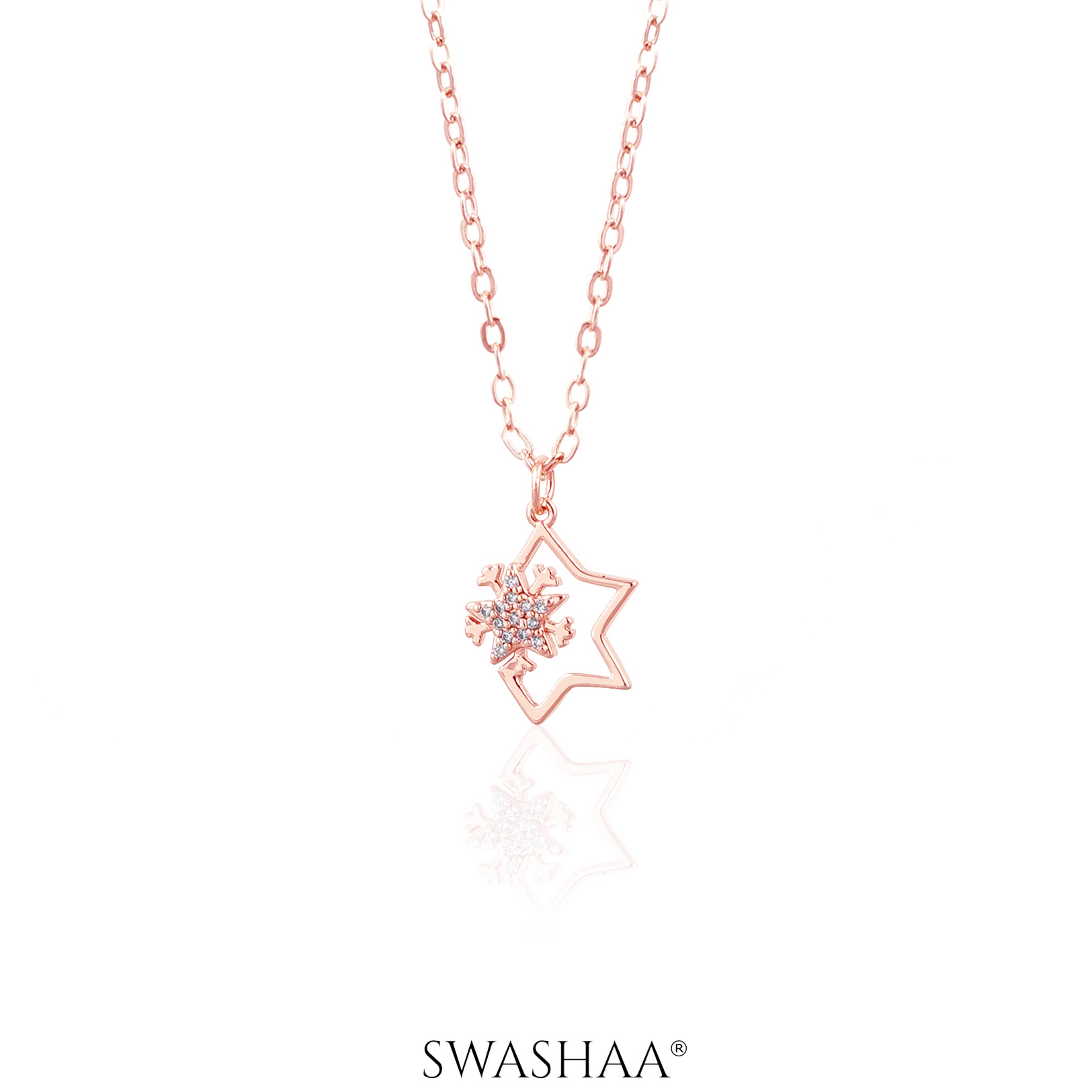 Halley Frozen Star Rosegold Plated Necklace