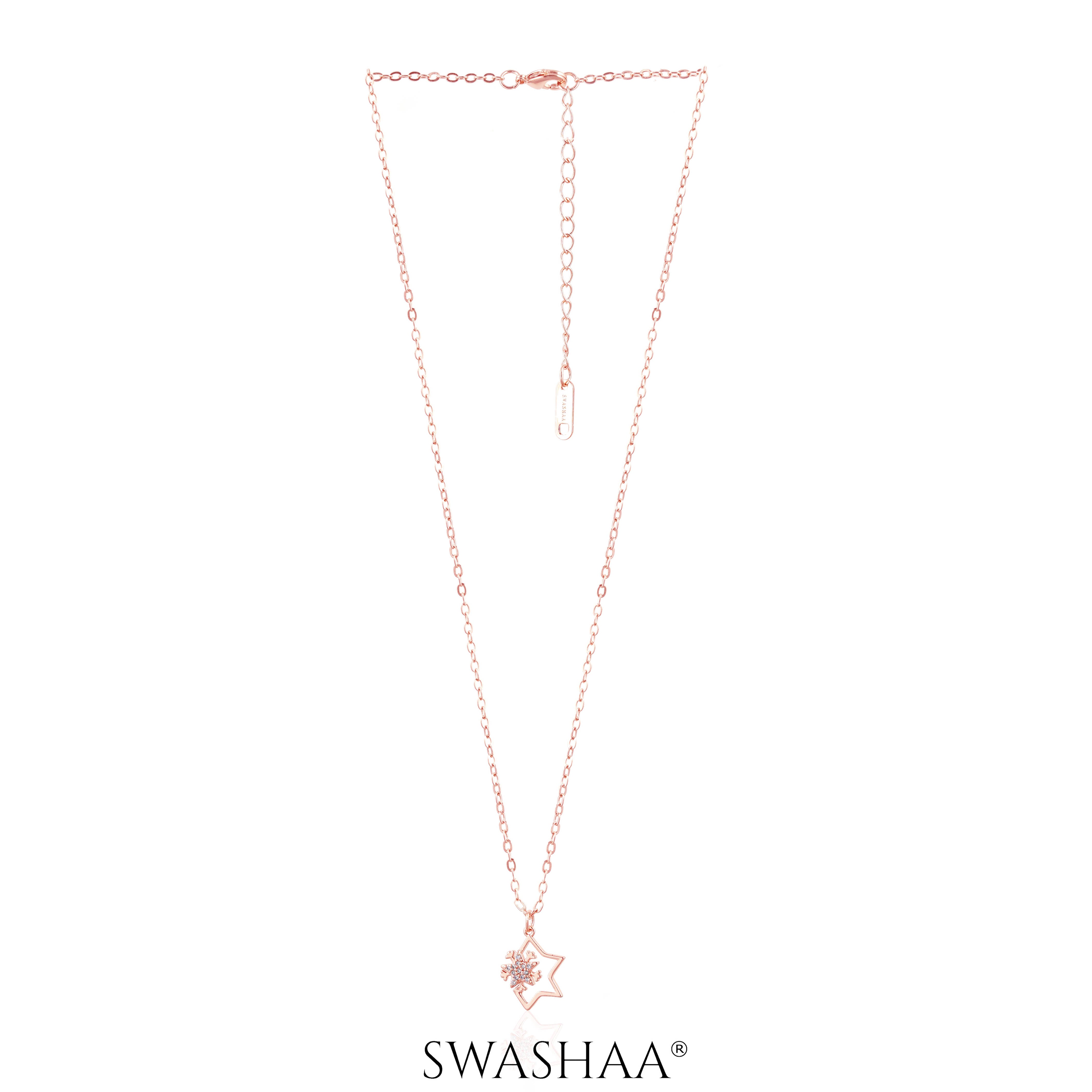 Halley Frozen Star Rosegold Plated Necklace