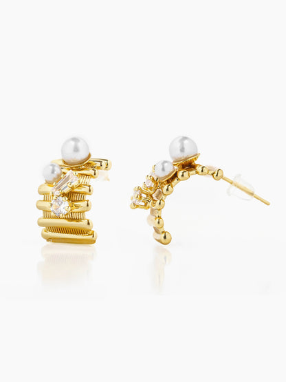 Hanoi Pearl 18K Gold Plated Earrings