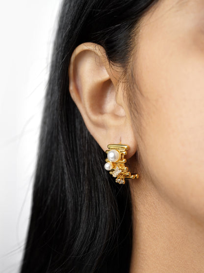 Hanoi Pearl 18K Gold Plated Earrings