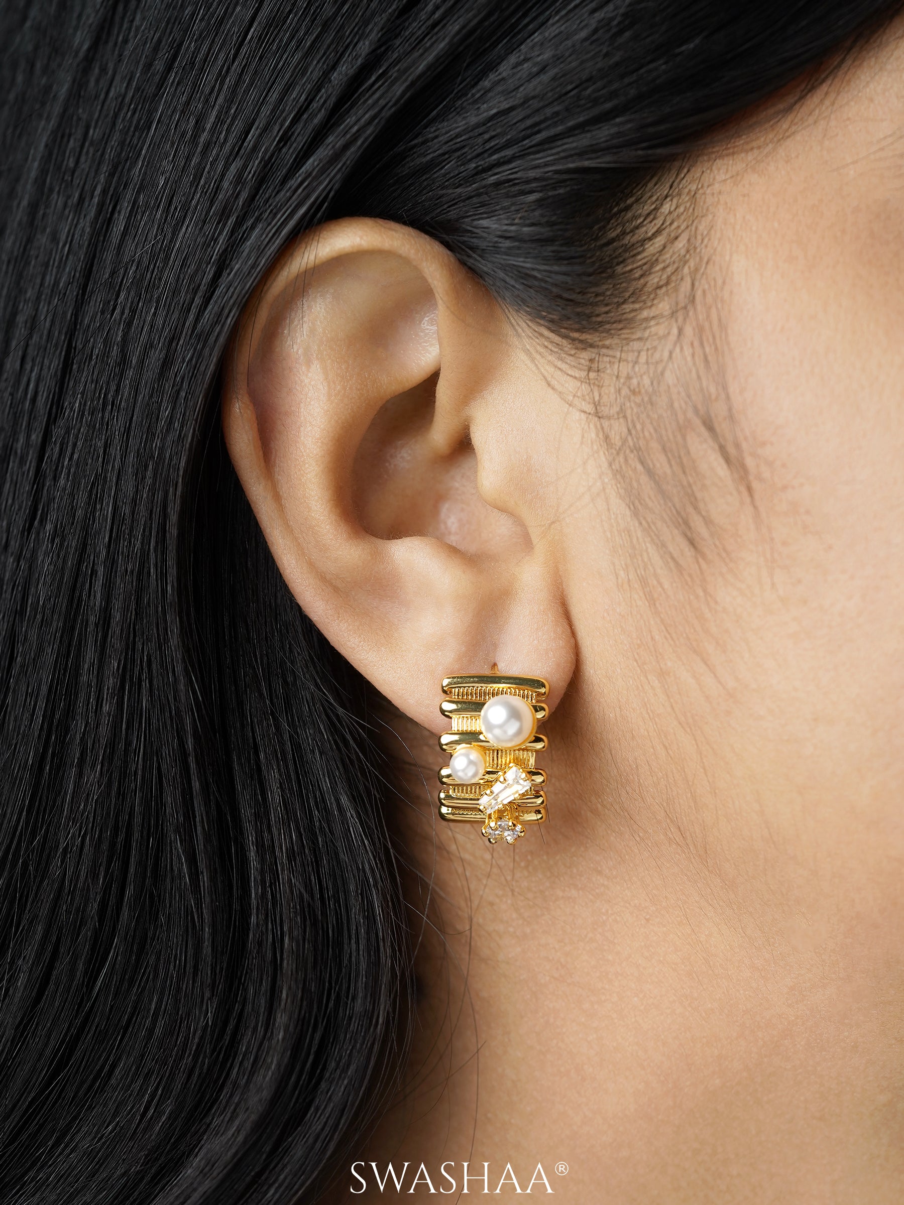 Hanoi Pearl 18K Gold Plated Earrings