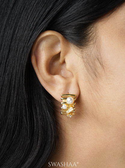 Hanoi Pearl 18K Gold Plated Earrings