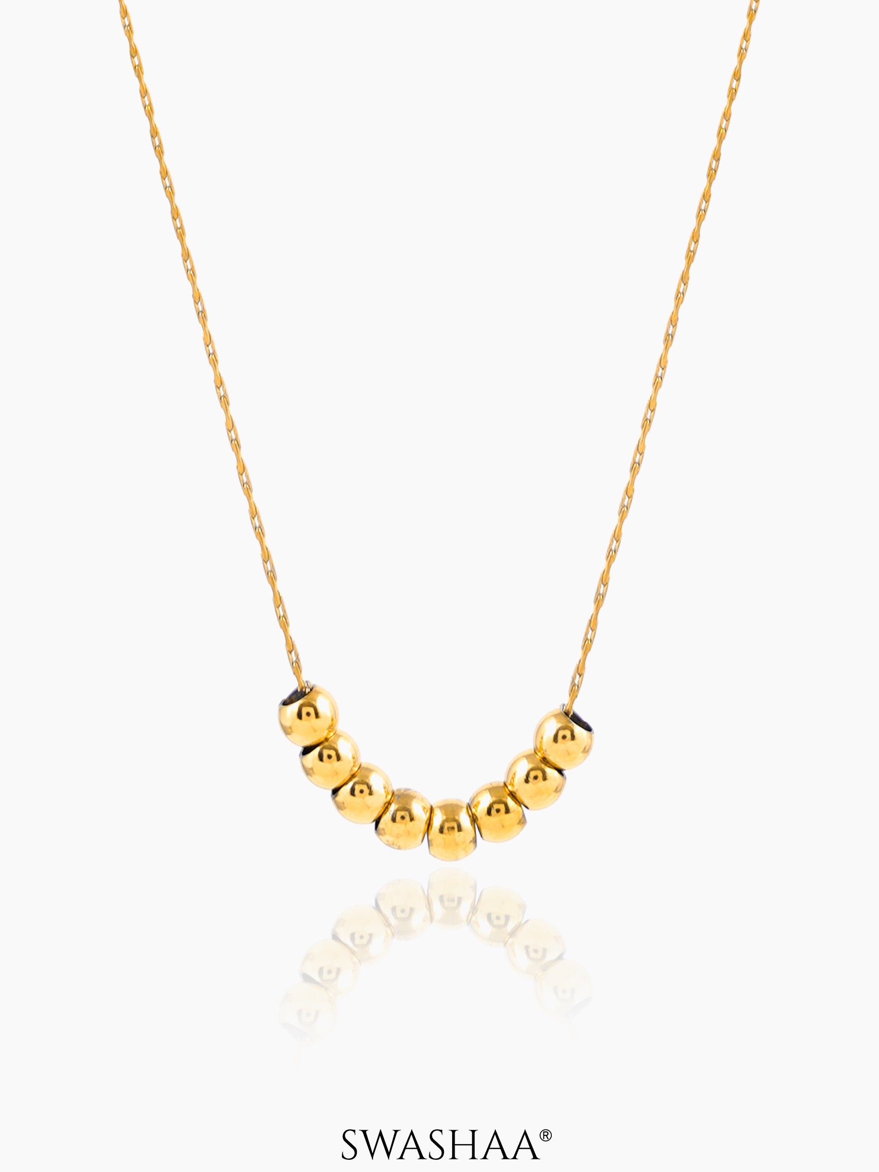 Henaa Gold Beads 18K Gold Plated Necklace
