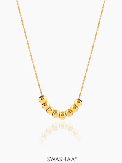 Henaa Gold Beads 18K Gold Plated Necklace