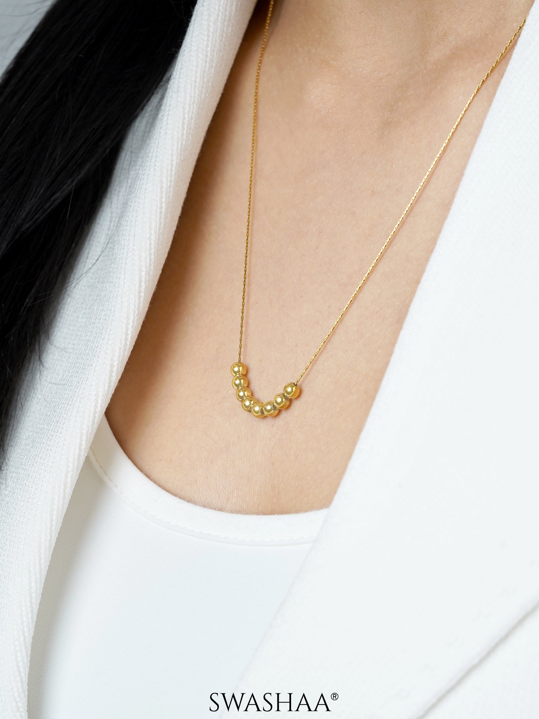 Henaa Gold Beads 18K Gold Plated Necklace