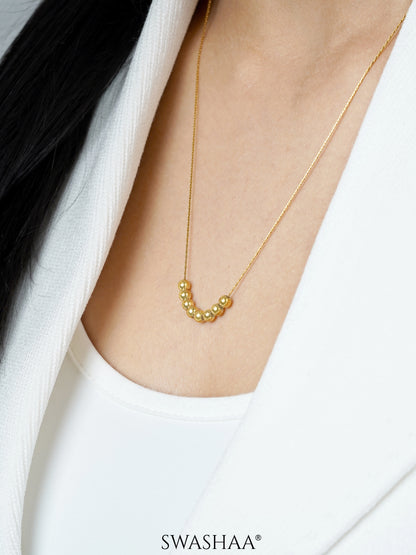 Henaa Gold Beads 18K Gold Plated Necklace